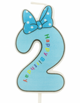 Kinderkerze Nummer "2" blau