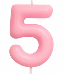 Kerze Nummer "5" - Rosa