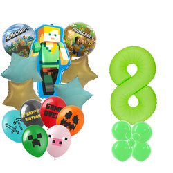 Satz von 8 Minecraft Pixels Folie und Gummi bedruckte Ballons