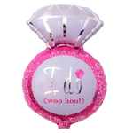 Folienballon-Ring "Ich will" Rosa