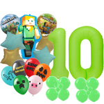 10er Set Minecraft Pixels Foliengummiballons Bedruckte Luftballons