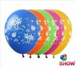 Balloons 12" with print "Palms & Pineapples" (10 pcs.)