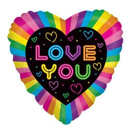 Folienballon Herz Love You 18" (45cm).)