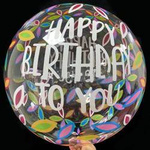Seifenblasen Ballon bedruckt mit HAPPY BIRTHDAY TO YOU (18 Zoll)