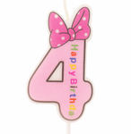 Baby Kerze Nummer "4" rosa