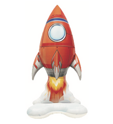 Folienballon Space Rocket für Kinder - Bunt und lustig - 40x65 cm