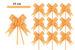 Dekorative orangefarbene Schleife mit geprägtem Design - 21 cm (10er Set).)
