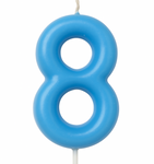 Kerze Nummer "8" - Blau