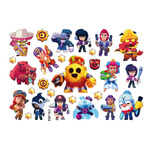 Tattoos für Kinder - Helden der Brawl Stars in einem bunten Display! (1 Stück)