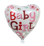 Baby Girl 18" (45cm) Folie Herz Ballon.)