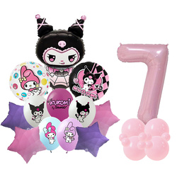7er Set Kuromi Folien- und Gummiballons bedruckt