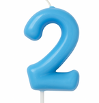 Kerze Nummer "2" - Blau