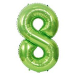 Foil Balloon Number "8" Lime Green (100cm.)
