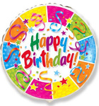 Happy Birthday 18" (45cm) Folienballon, FLEXMETAL™