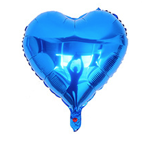 Blaue Folie Herz 18" (45cm).)