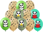 Panda bedruckte Gummiballons (12 Stück).)