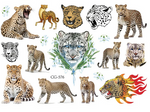 Kindertattoos Leopard, Tiger, Löwe (1 Stück)