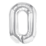 Folienballon Nummer "0" Silber (100cm).)