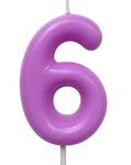 Kerze Nummer "6" - Lila