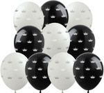 Bedruckte Gummiballons Silver Crown (10 Stück).)