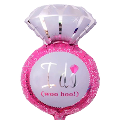 Folienballon-Ring "Ich will" Rosa
