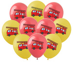 Bedruckte Gummiballons Feuerwehr (10 Stück).)
