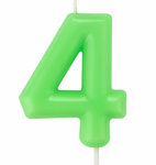 Kerze Nummer "4" - Grün