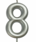 Kerze Ziffern "8" - Silber