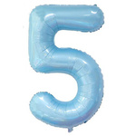Balloon Foil Number "5" Light blue (100cm.)