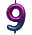 Birthday Candle Number "0" – Rainbow Metallic