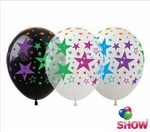 Bedruckte Gummiballons Sterne (10 Stück).)