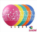 Bedruckte Gummiballons Blumen (10 Stück).)