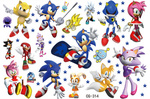 Tatuaże dla Dzieci Sonic (1 szt)