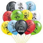 Rubber Balloons Ninjago Printed (12 pcs.)