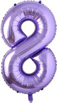 Balon Foliowy Cyferka "8" Fioletowa (100cm.)