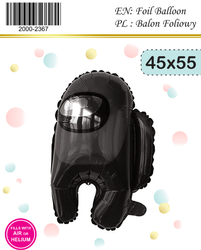 Folienballon 55cm. Unter US, Human Black