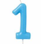 Kerze Nummer "1" - Blau