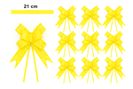 Dekorative gelbe Schleife mit Rosenmuster - 21 cm (10er Set).)