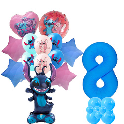 Set von 8. Geburtstag Stitch Folie und Gummi bedruckte Ballons