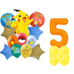 Satz von Numeral 5 Pokemon Folie und Gummi gedruckt Ballons