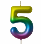 Rainbow Candle Number 5 – Colorful Magic of Celebration