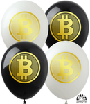 Bitcoin bedruckte Gummiballons (10 Stück).)