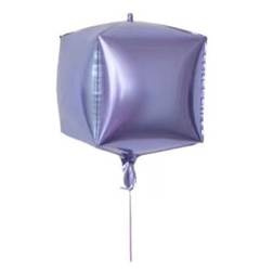 Fliederfarbener Satin-Würfel-Ballon (24 Zoll)