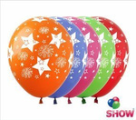 Balloons 12" with print "Stars & Fireworks " (10 pcs.)