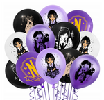 Rubber balloons with Wednesday print (12 pcs.)