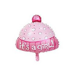 Folienballon Kappe It's a Girl Rosa (49cm*58cm)