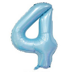 Foil Balloon Number "4" Light blue (100cm.)