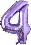 Folienballon Nummer "4" Lila (100cm).)