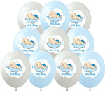Balloons 12" with print "Hello Baby" (10 pcs.)