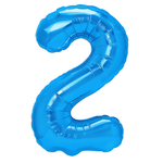 Folienballon Nummer "2" Blau (100cm).)